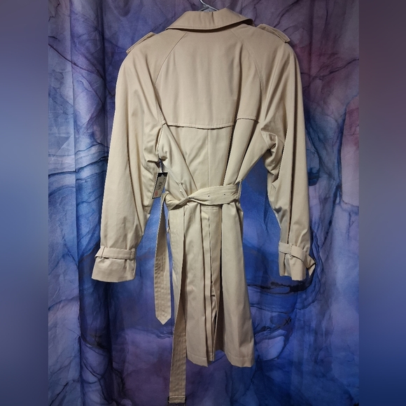 Worthington Khaki Pearl Beige Lightweight Trench Coat Belted M $160 NWT - Picture 10 of 12